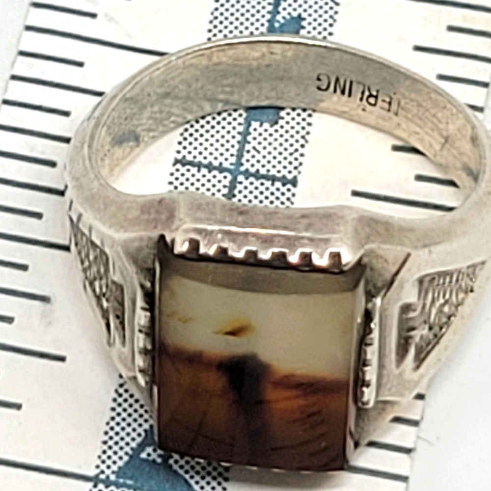 Sterling ring with dendritic stone